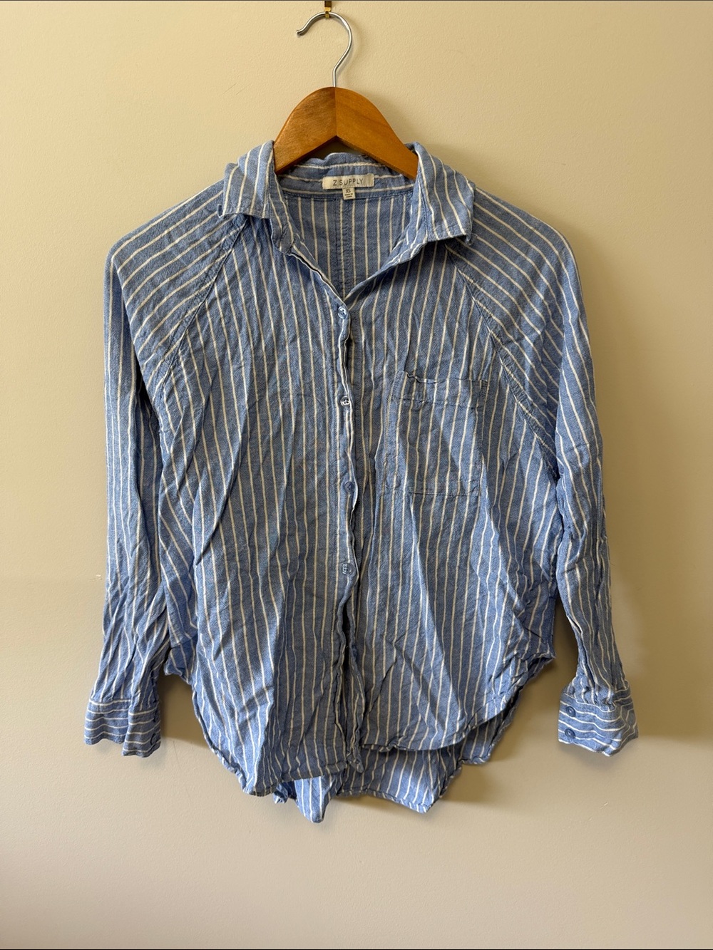 Men's Blue Stripe Button-Up Shirt